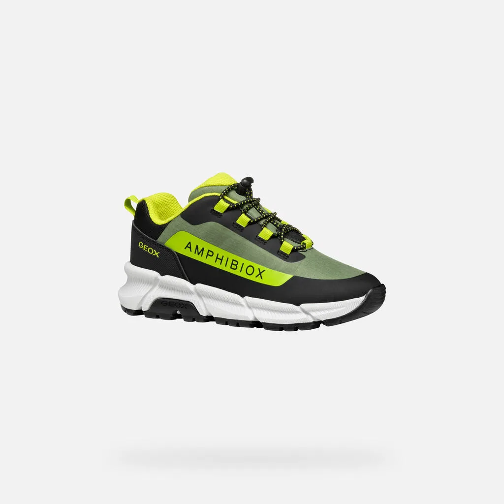 Детские кроссовки с дышащей подошвой Flexyper Plus Babx A Geox, Olivgrun Silbergrun — фото 4