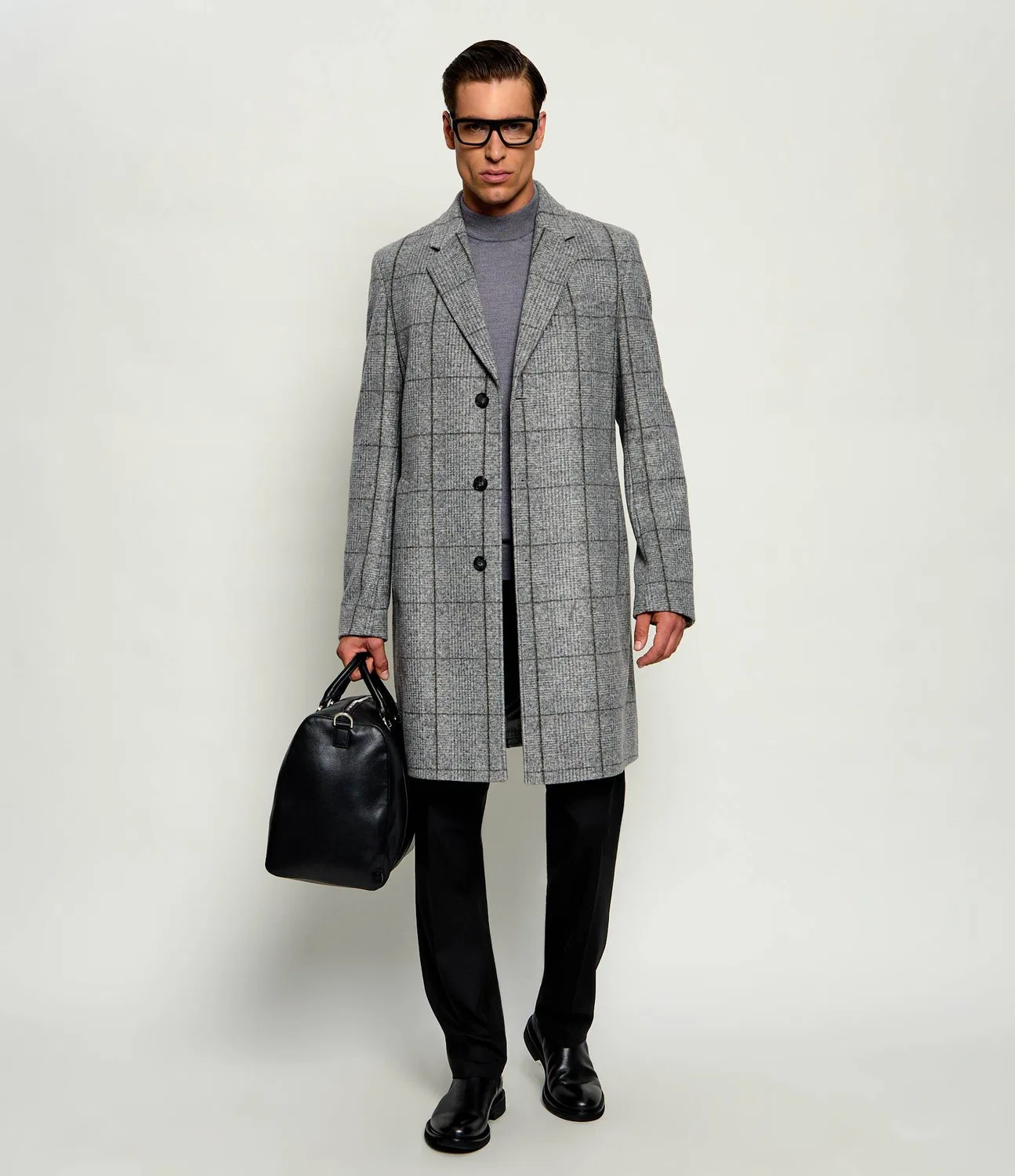 Пальто зимнее Slim Fit H-Hyde-J-254 Boss, Grigio — фото 2