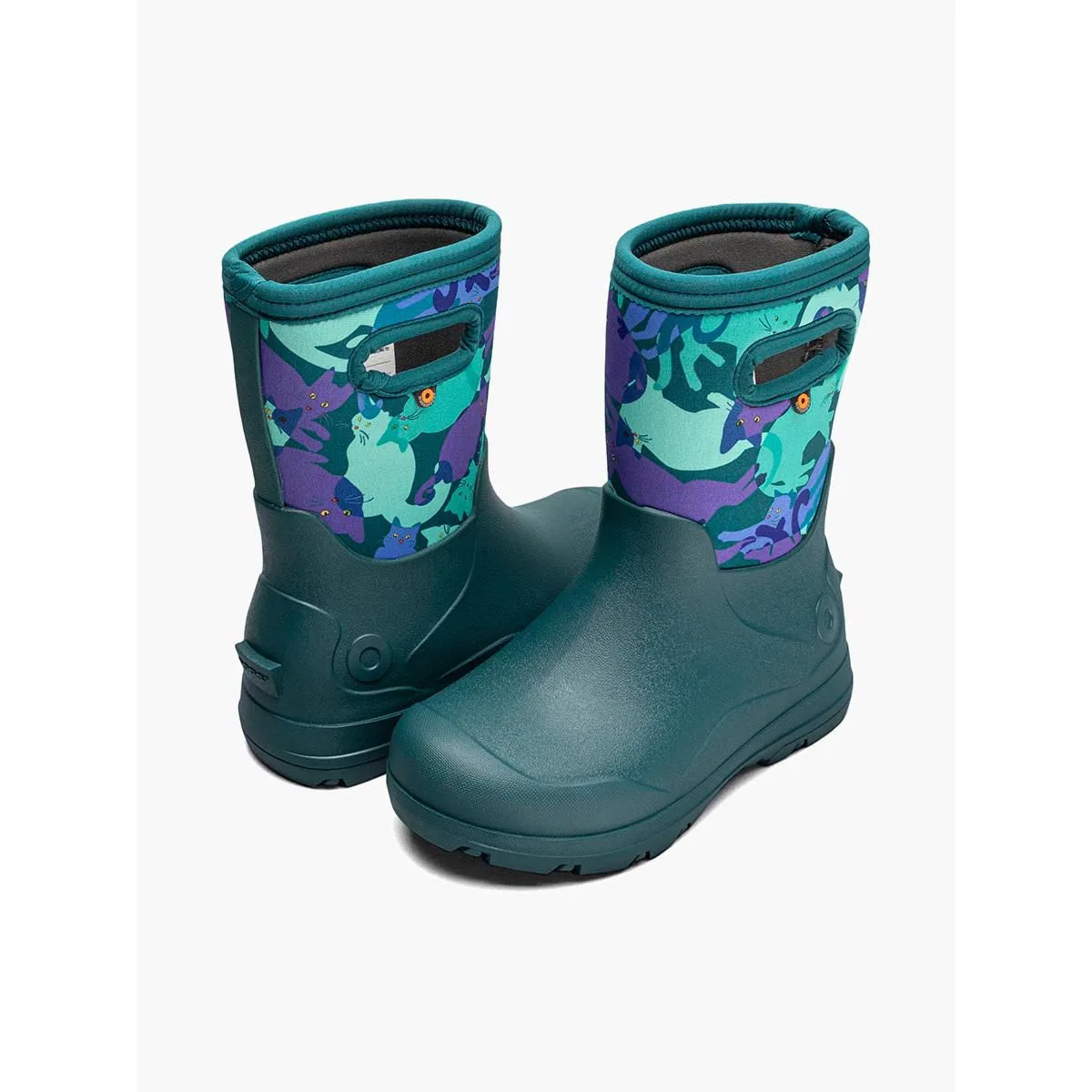 Детские сапоги для девочек водонепроницаемые Bogs York Seamless Catmo, Teal Multi — фото 4