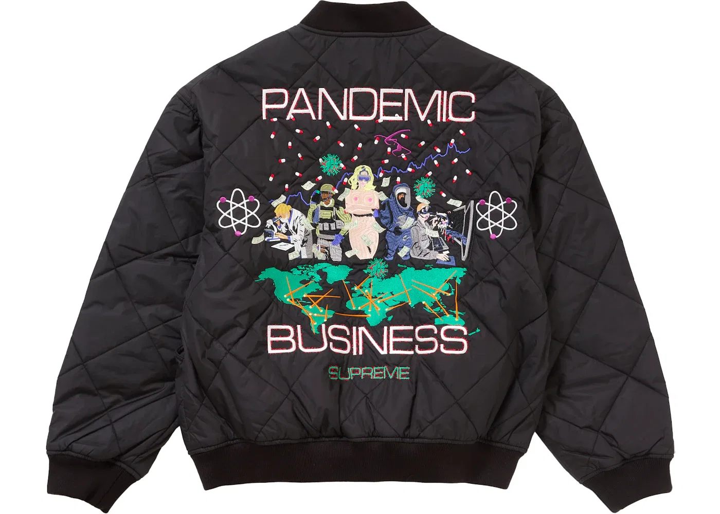Мужская куртка стеганая рабочая Supreme AOI Quilted Work Jacket, Black