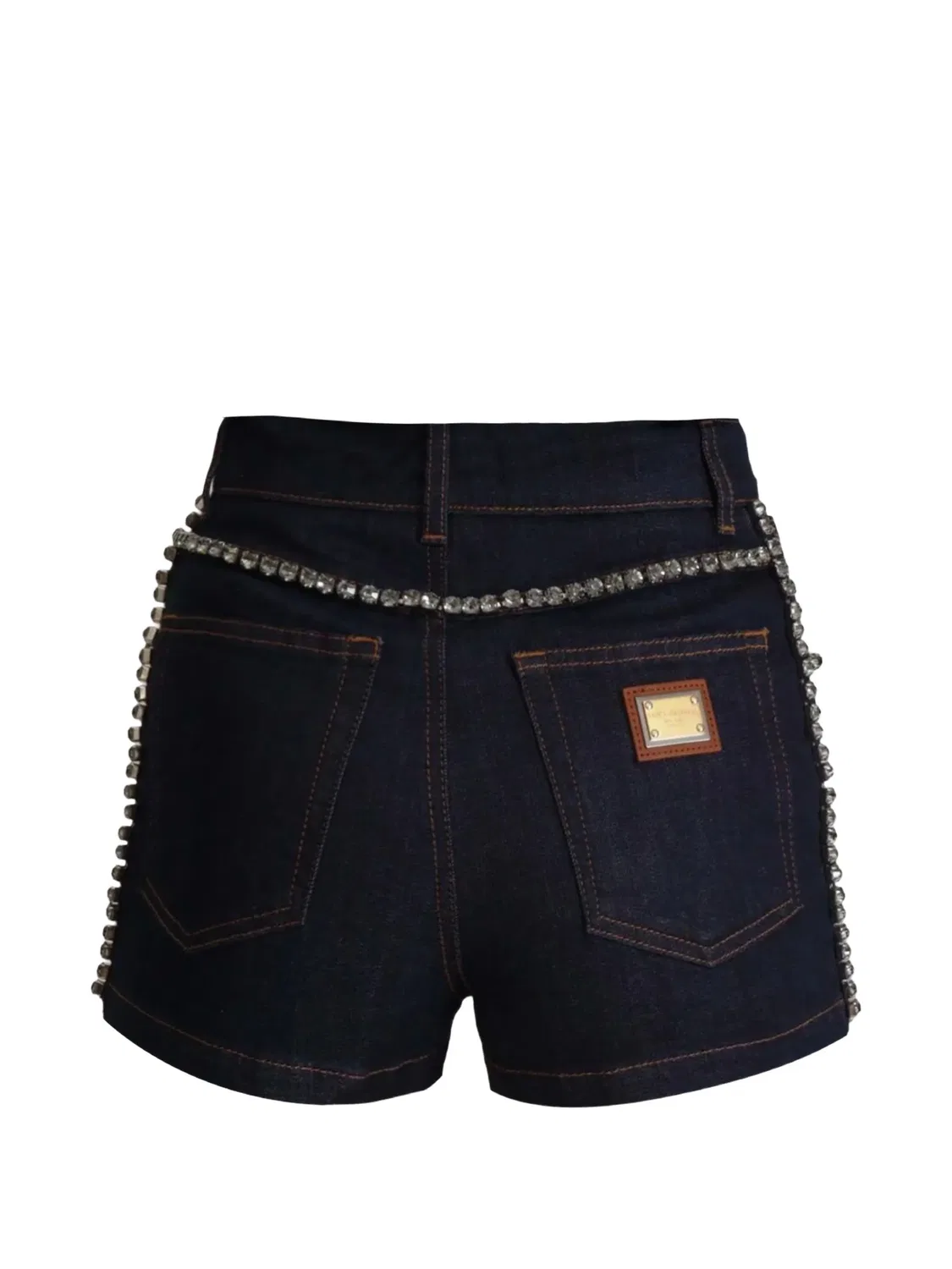 Джинсовые мини-шорты с кристаллами Dolce & Gabbana, синий — фото 2