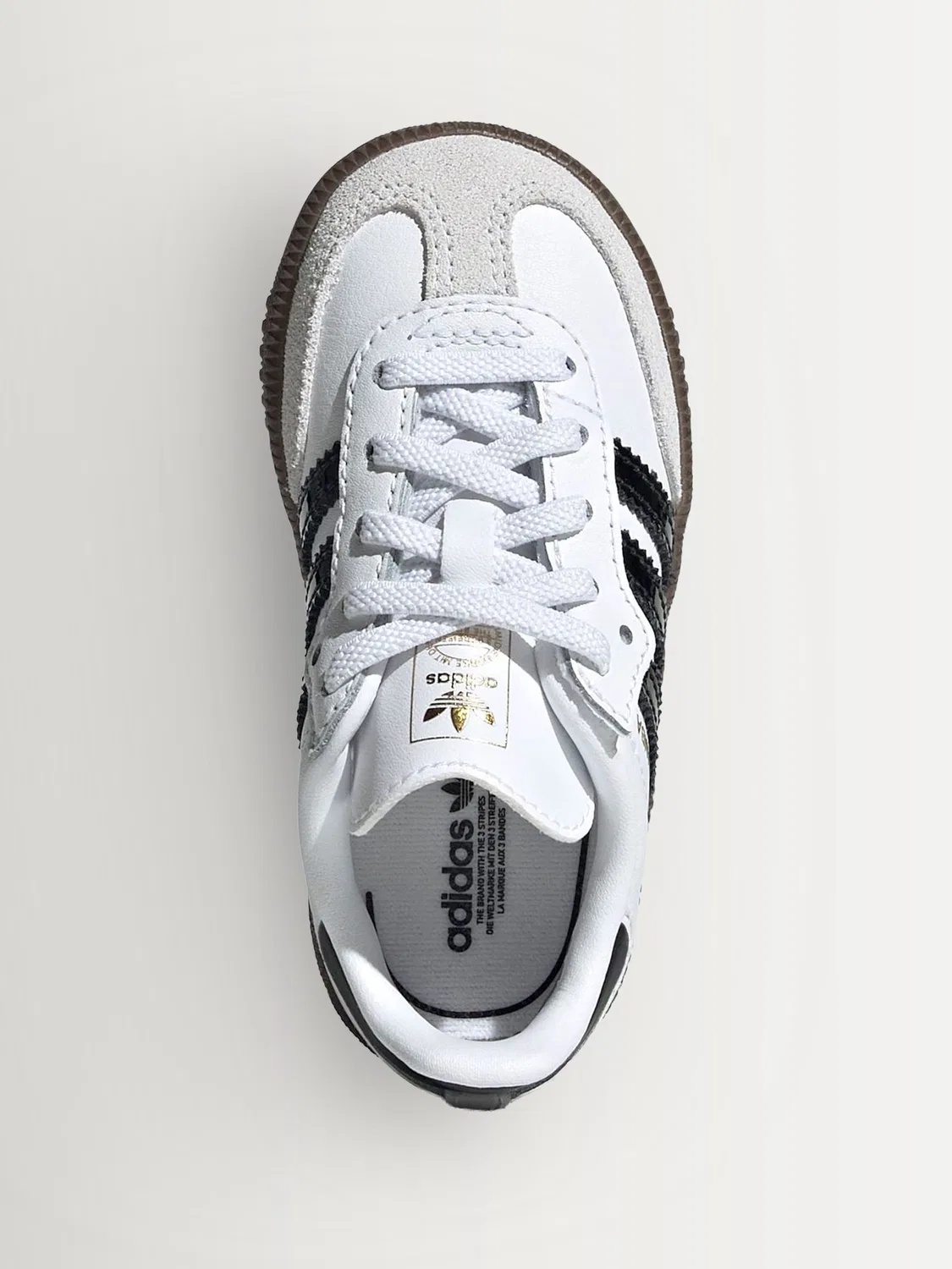Кроссовки Samba OG на эластичной шнуровке, adidas Originals, белый/черный — фото 4