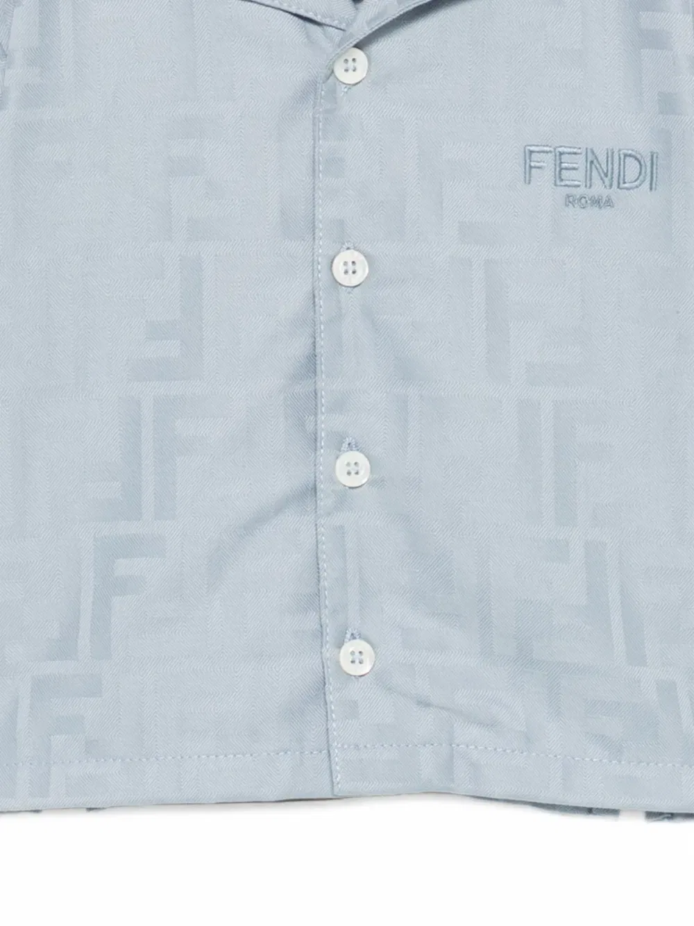 Футболка-поло жаккардовая Fendi Kids, синий — фото 3