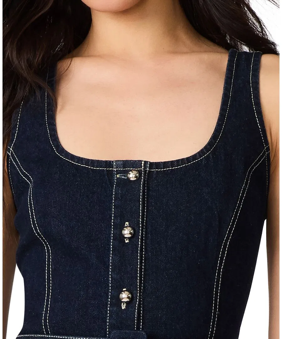 Платье мини на пуговицах Maila Denim Button-Front Mini Dress Steve Madden, Denim — фото 4