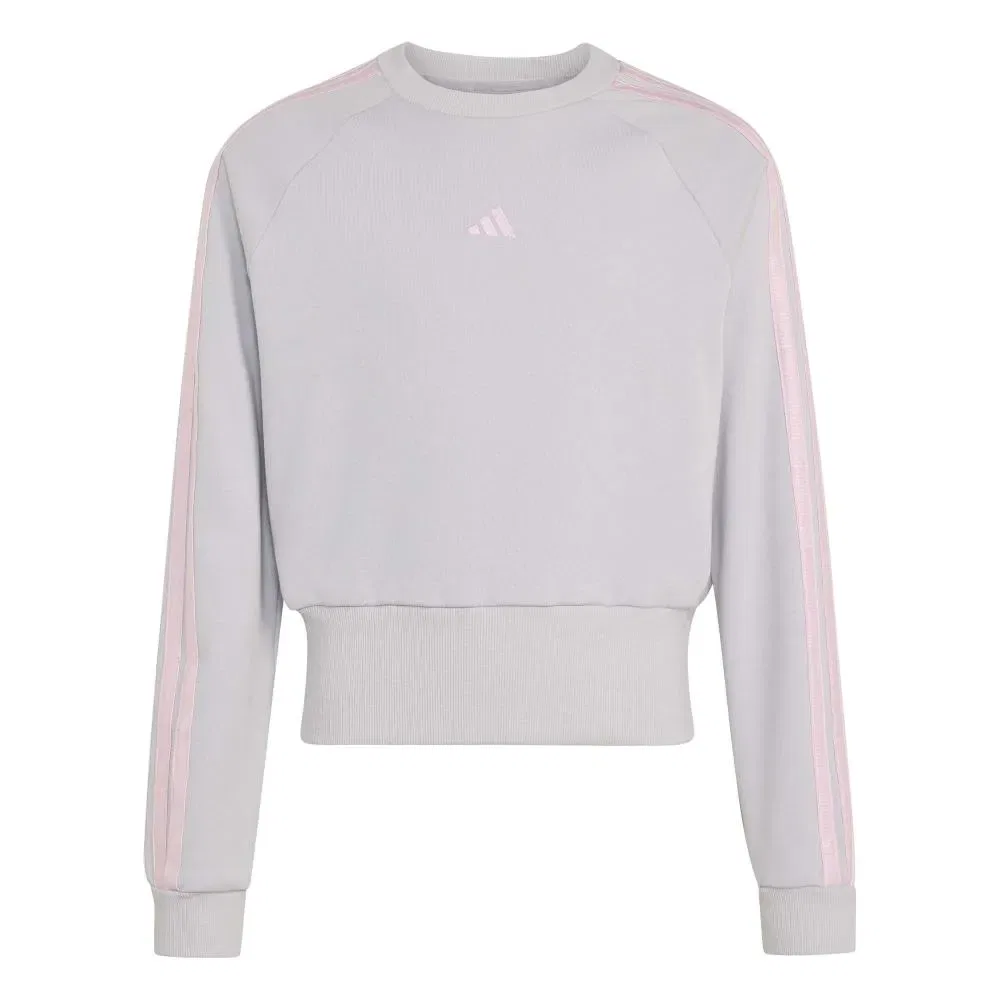 Детское женское свитшот с сатиновыми полосами Adidas, Grey — фото 3