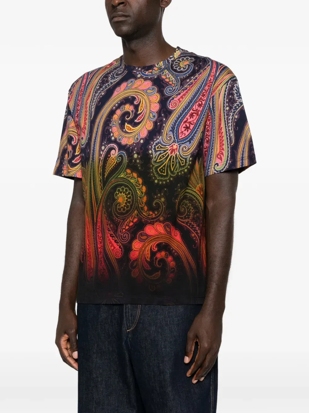 Футболка с узором пейсли Etro, синий — фото 3