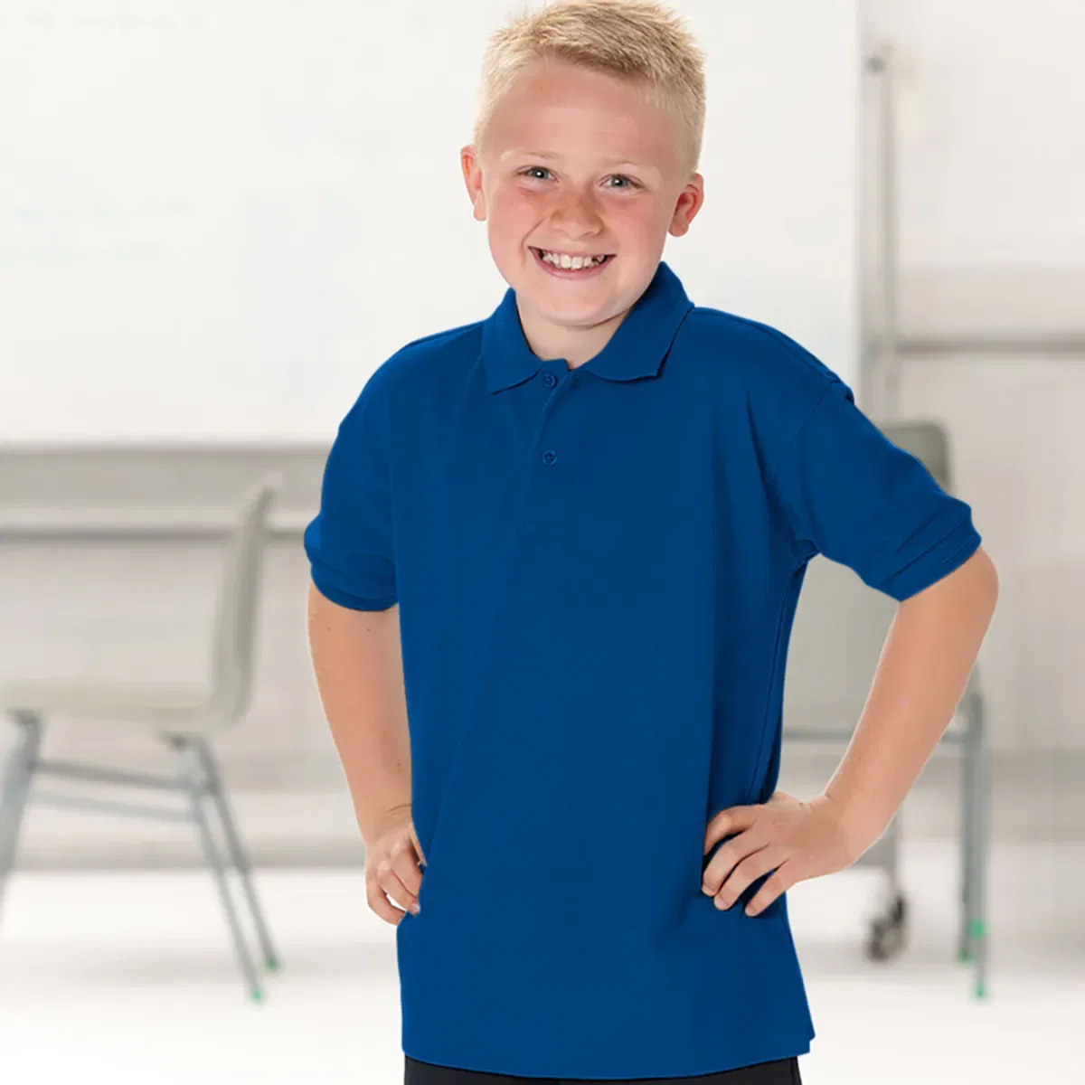 Детское поло из пике с воротником, 2 шт., Jerzees Schoolwear, Royal