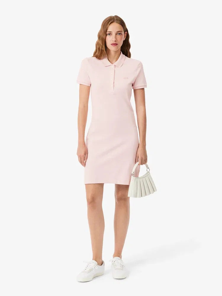 Платье-поло LACOSTE Slim Fit, Розовое