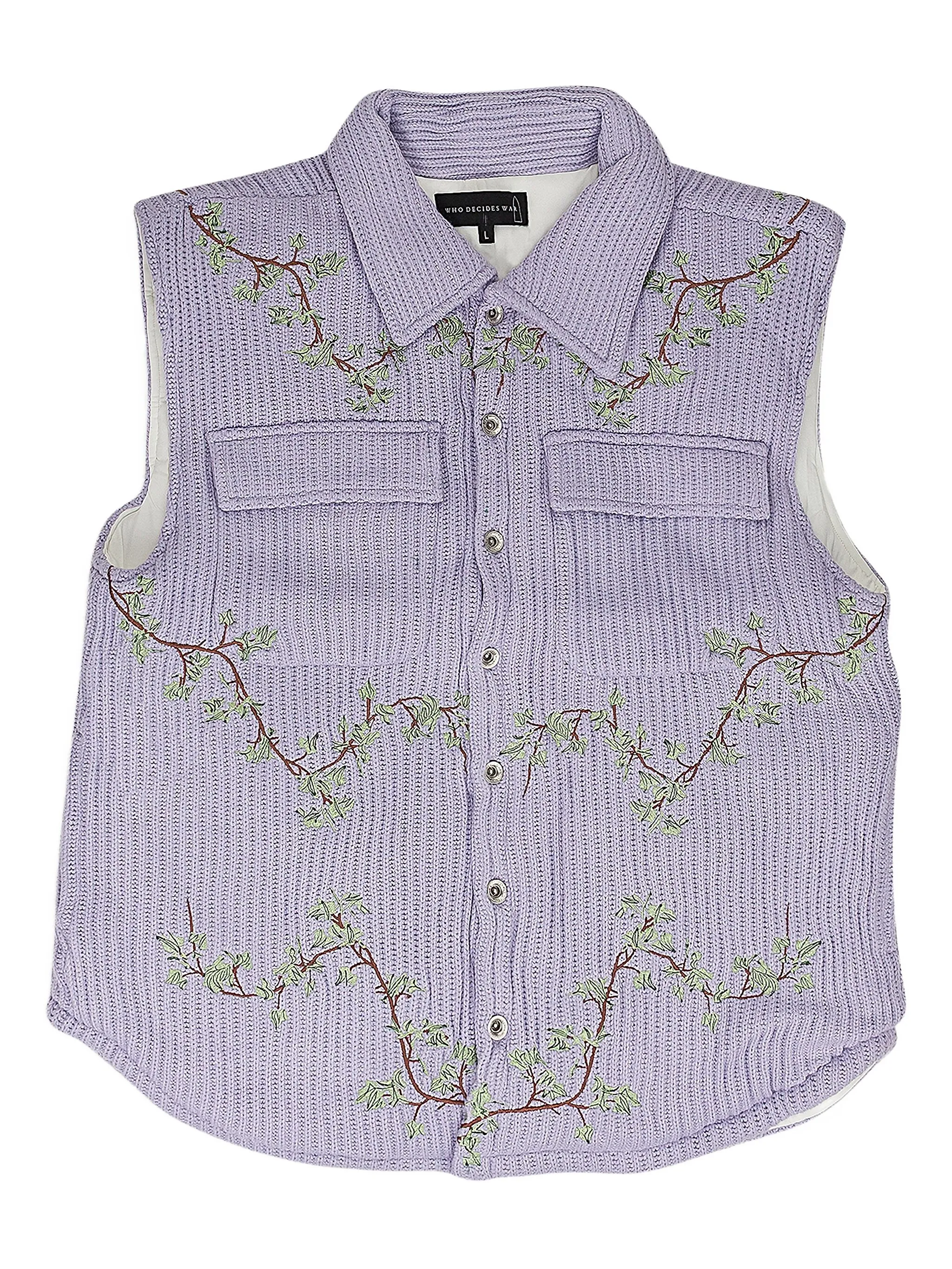 

Жилет с вышивкой Who Decides War, фиолетовый