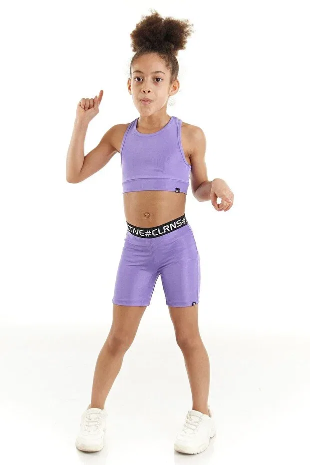 Детские леггинсы для девочек с принтом Kelly comfy biker tights Colorinas, Lilac