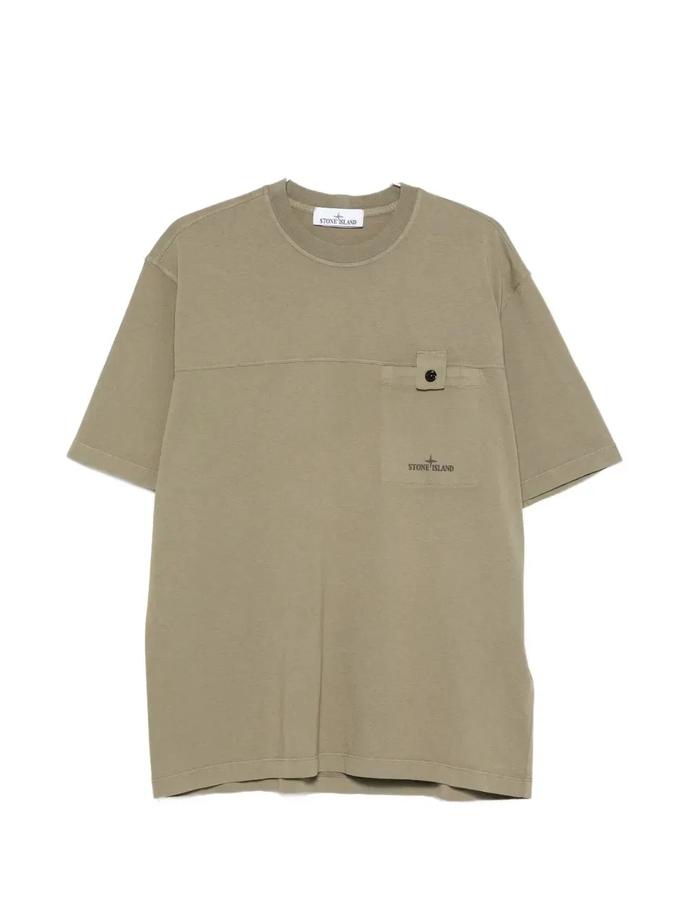 Футболка с логотипом и нагрудным карманом Stone Island, зеленый