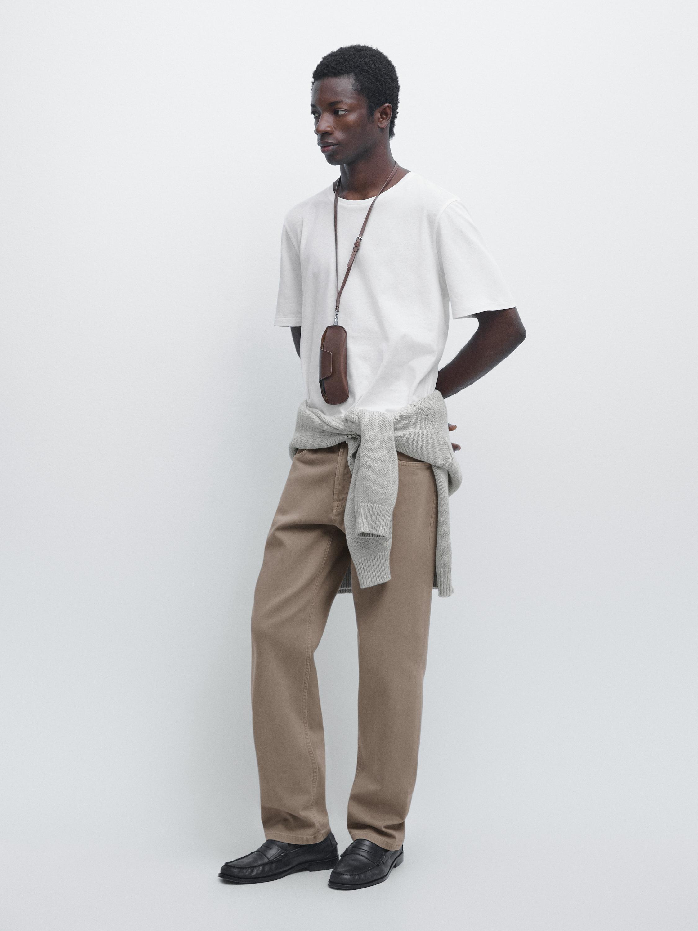 Футболка Massimo Dutti Short Sleeve Linen Blend, белый — фото 2