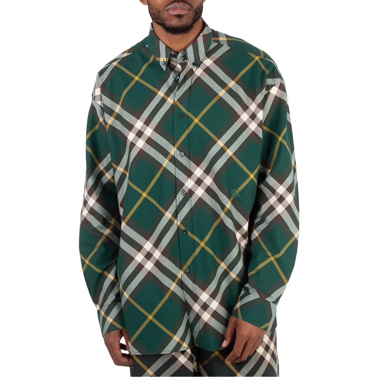 Рубашка хлопковая в клетку Ekd-Embroidered Check Cotton Shirt Burberry, Ivy Ip Check
