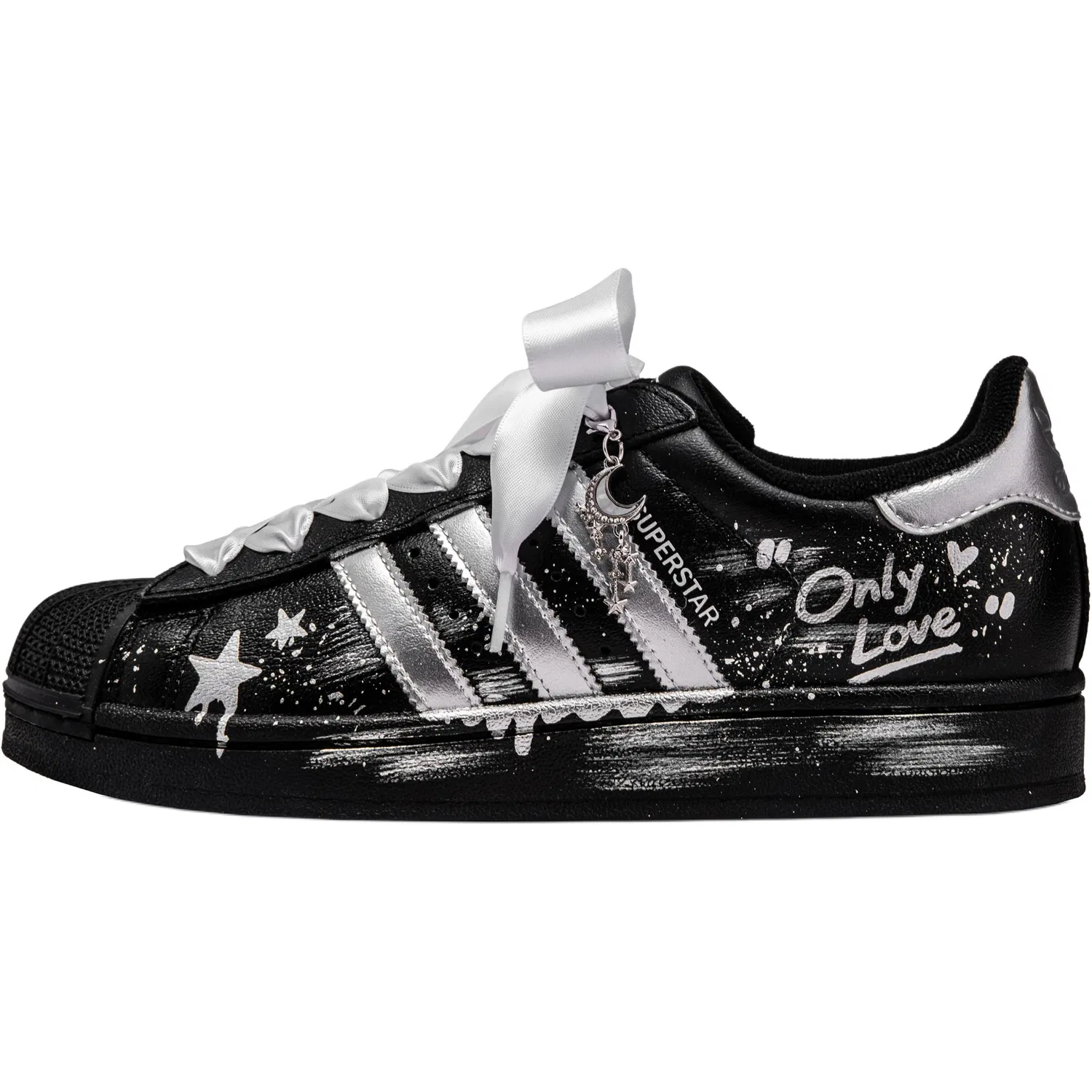 Детские скейтбординг-кроссовки с принтом Superstar 2 Adidas Originals, Black Silver
