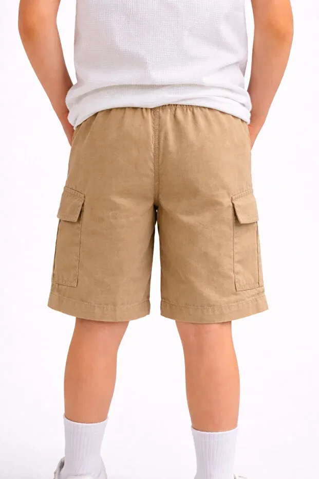 Детские шорты для девочек хлопковые Basics Levin, Beige — фото 2