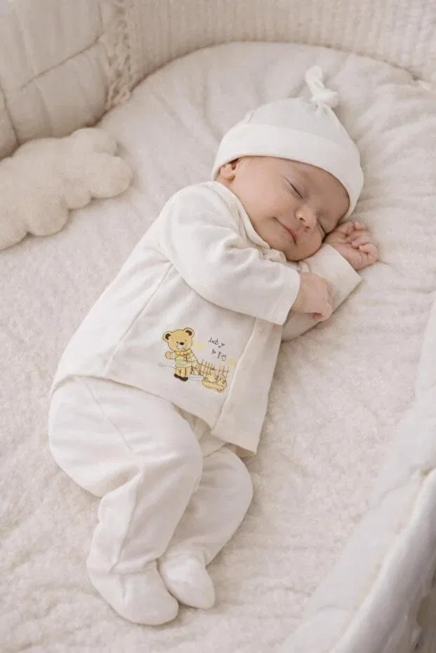 Детский комплект для новорожденных с принтом Teddy Bear and Chick Bys Baby Fashion, Bear And Chick Patterned — фото 3