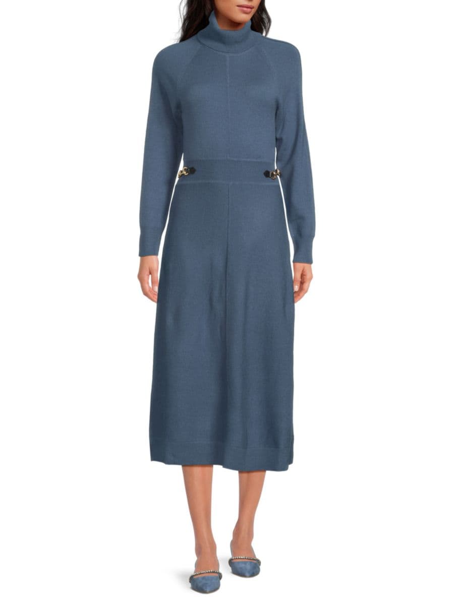 

Платье-миди из шерсти Becky с воротником-стойкой Derek Lam 10 Crosby, цвет Slate