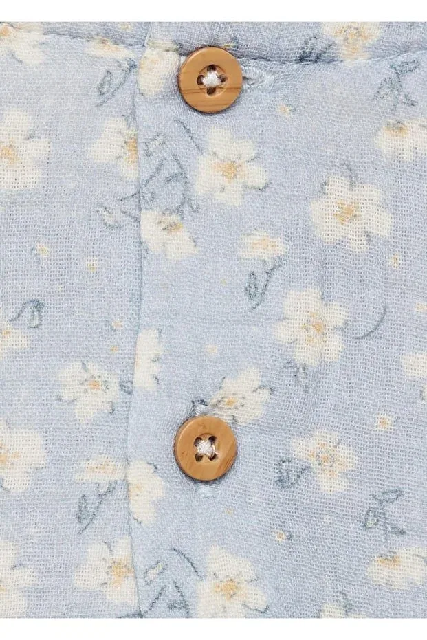 Детское платье для девочек хлопковое Mango Baby, Sky Blue — фото 3