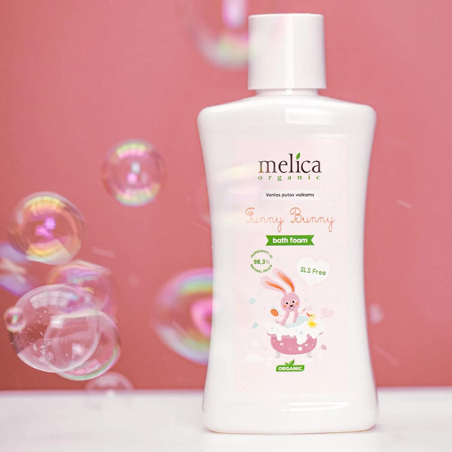 Детская пенка для ванны и шампунь Organic Funny Bunny Bath Foam and Funny Wolf Baby Shampoo, Melica, 600 мл, Citrus — фото 3