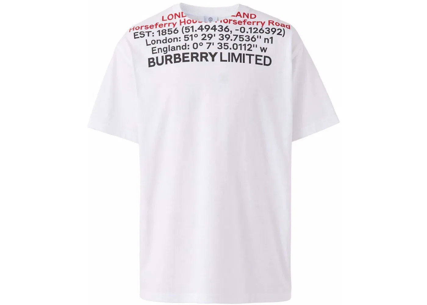 Мужская футболка с принтом Burberry T-Shirt, White/Black/Red