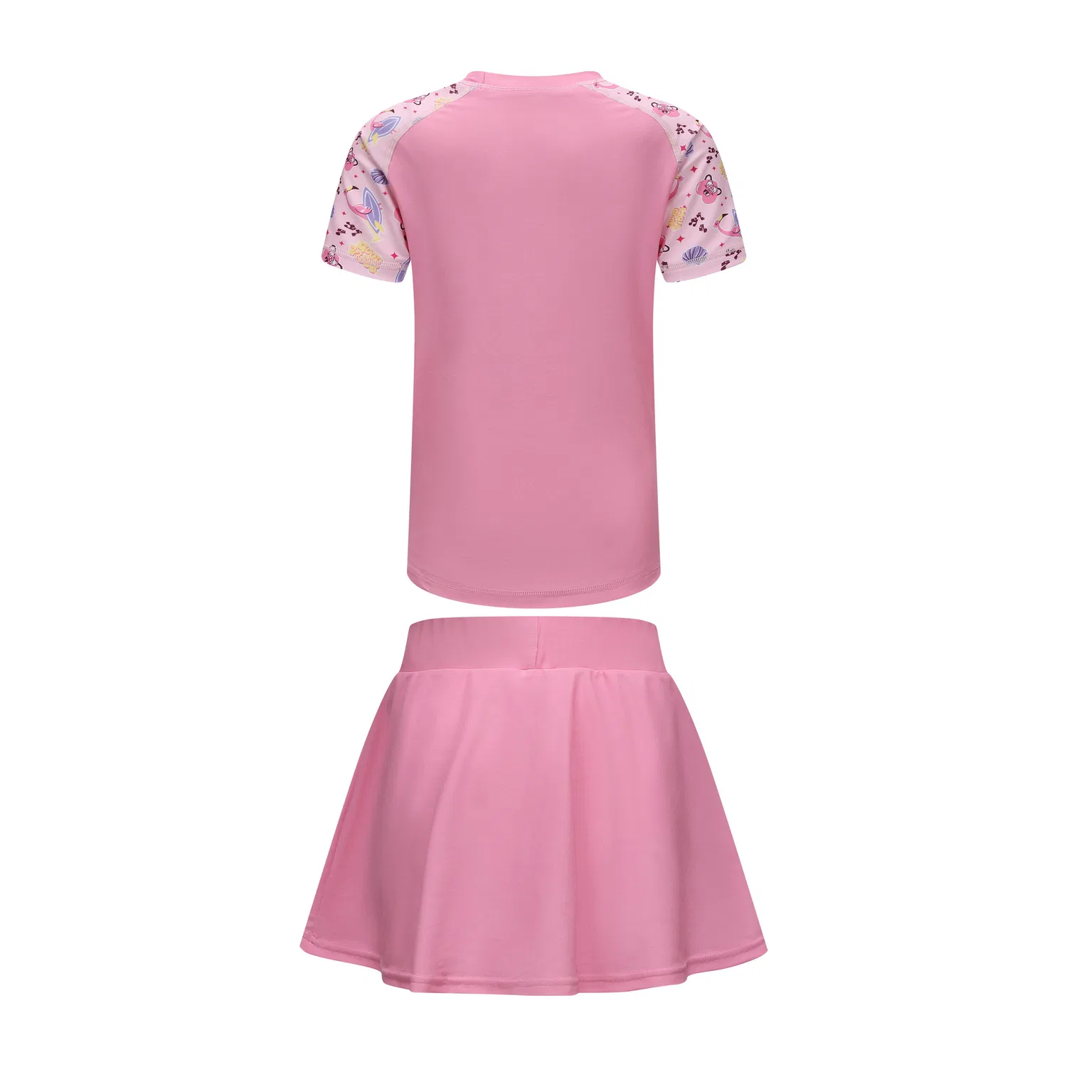 Детский купальный комплект облегающий Summer DECATHLON, Autumn Begonia Pink/Light Pink — фото 3