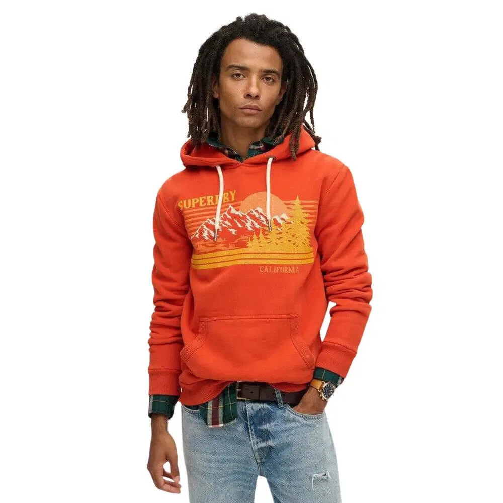 Мужское худи с принтом Outdoor Superdry, Orange — фото 2