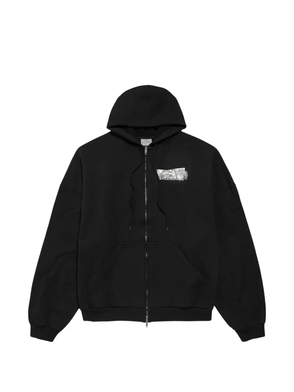 Толстовка на молнии с логотипом BALENCIAGA, черный