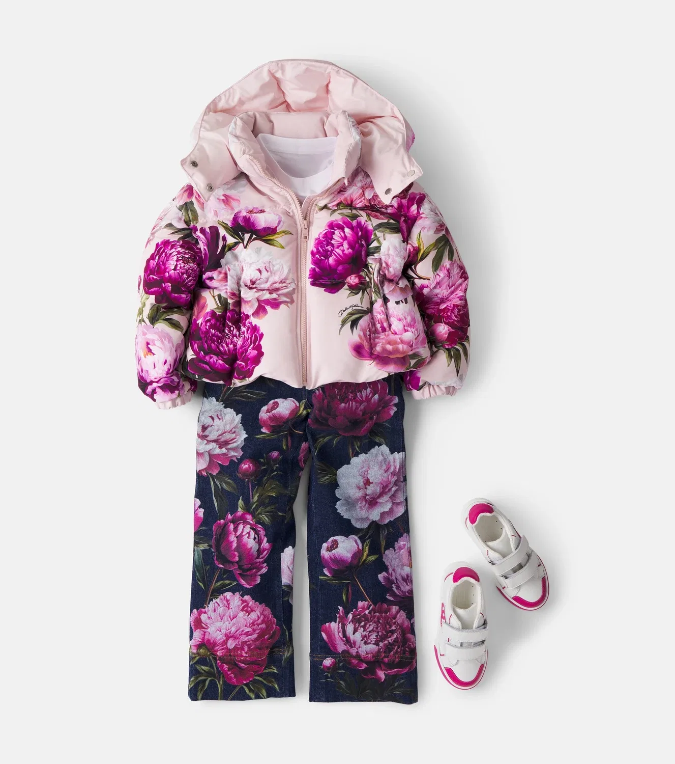 Легкая куртка с цветочным принтом Dolce&Gabbana Kids, розовый — фото 2