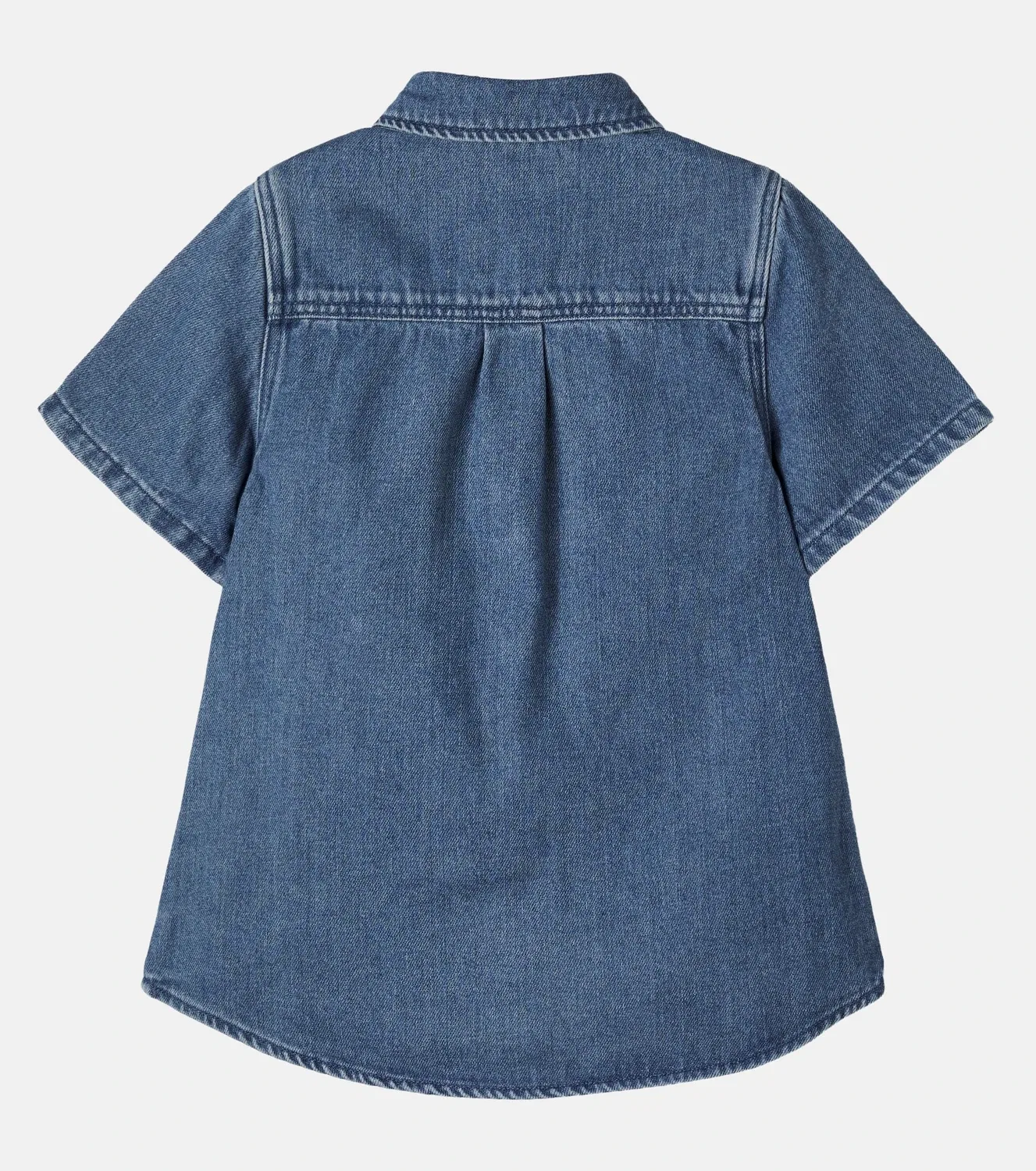 Джинсовое платье-рубашка с нашивками Stella McCartney Kids, синий — фото 3