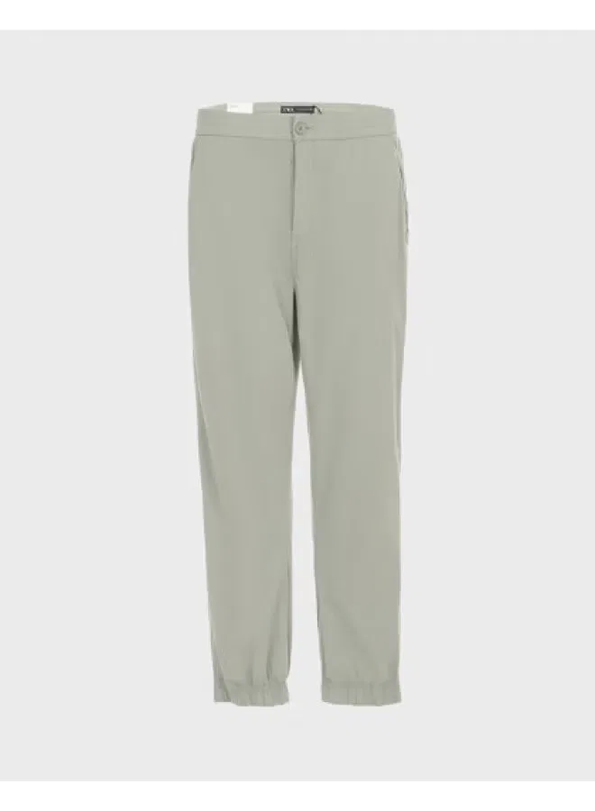 Джоггеры хлопковые с манжетами Zara, темно-зеленый
