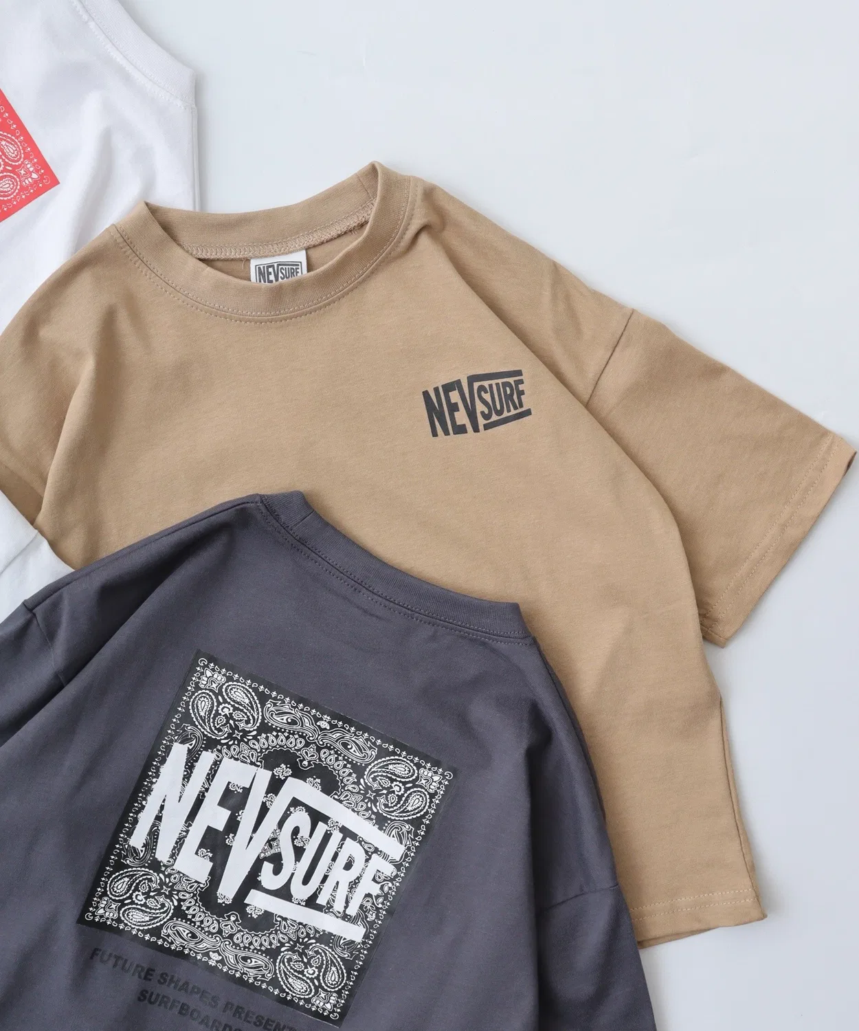 Детская футболка с принтом оверсайз NEVSURF FUNALIVE, Бежевый