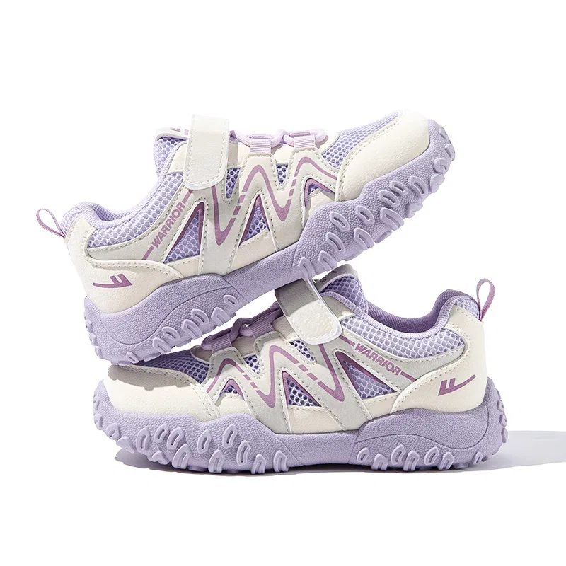 Детские кроссовки с завышенной подошвой, легкие, с принтом, Height Increasing Abrasion Resistant Lightweight Cushioning Low top Kids' Running Shoes, WARRIOR, Beige Purple — фото 4