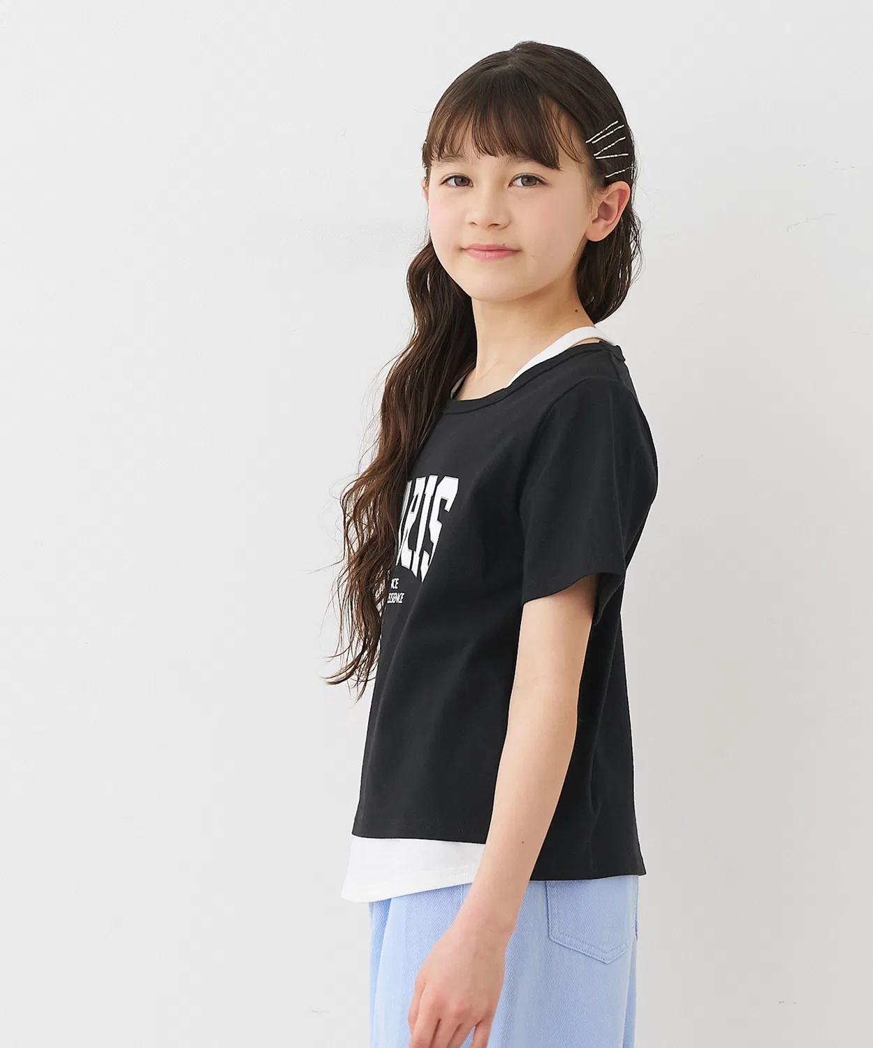 Coca（coca） Детская футболка с длинным рукавоми принтом, Layered T-Shirt, coca, Black — фото 3
