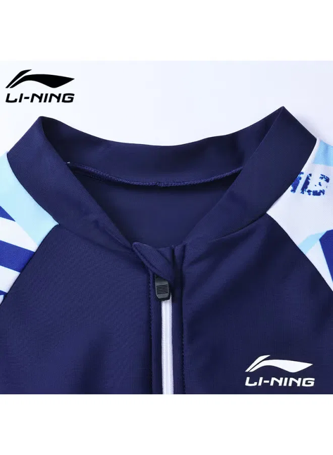 Купальник слитный с шортами для девочек Li-Ning, темно-синий — фото 2