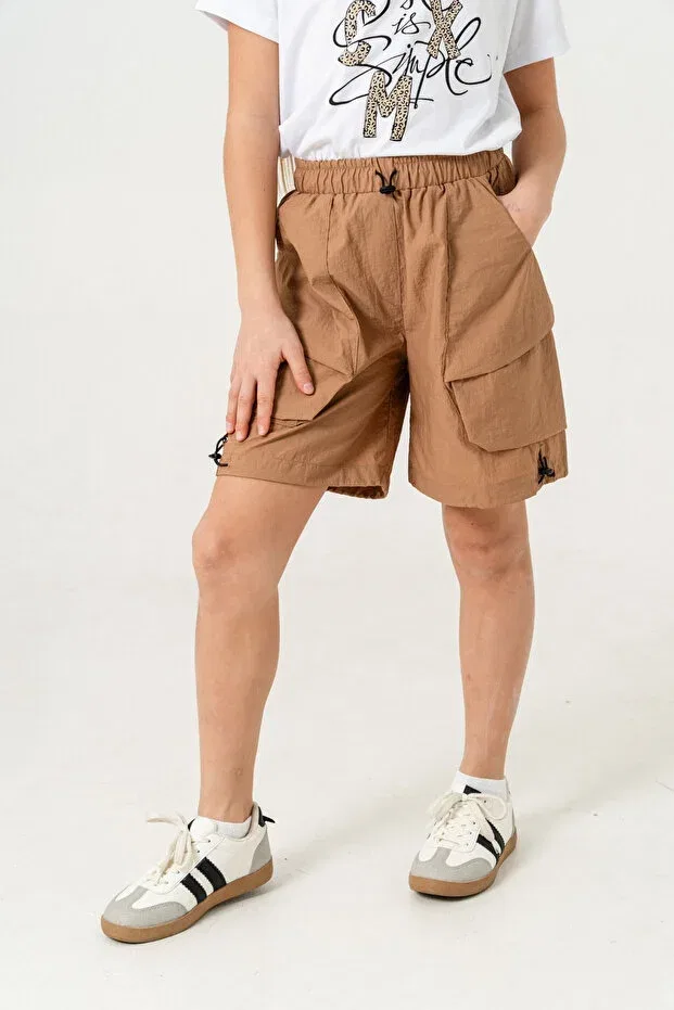 Детские шорты для девочек хлопковые Giyicem Tekstil, Beige