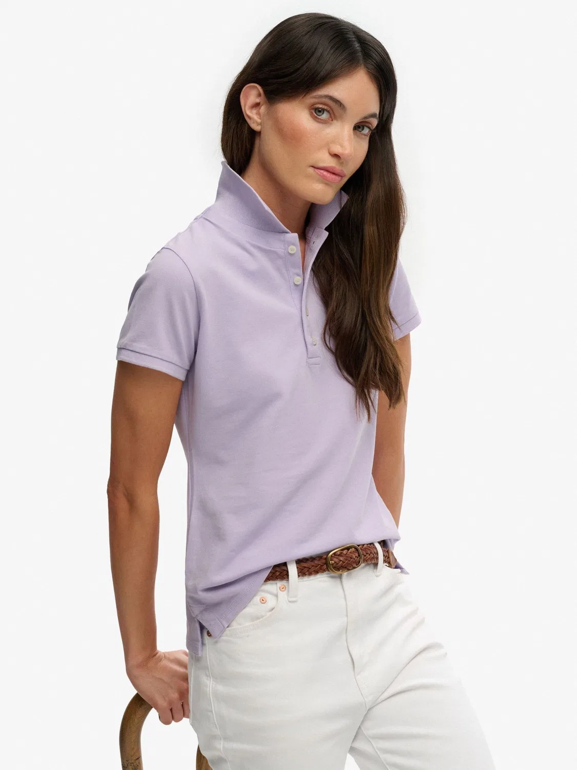 Поло Superdry Heritage Slim Fit, фиолетовый