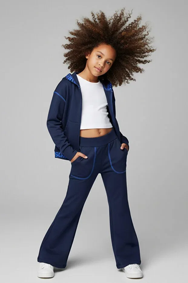 Детские свитшот с капюшоном оверсайз Swiftie Furry Colorinas, Navy Blue