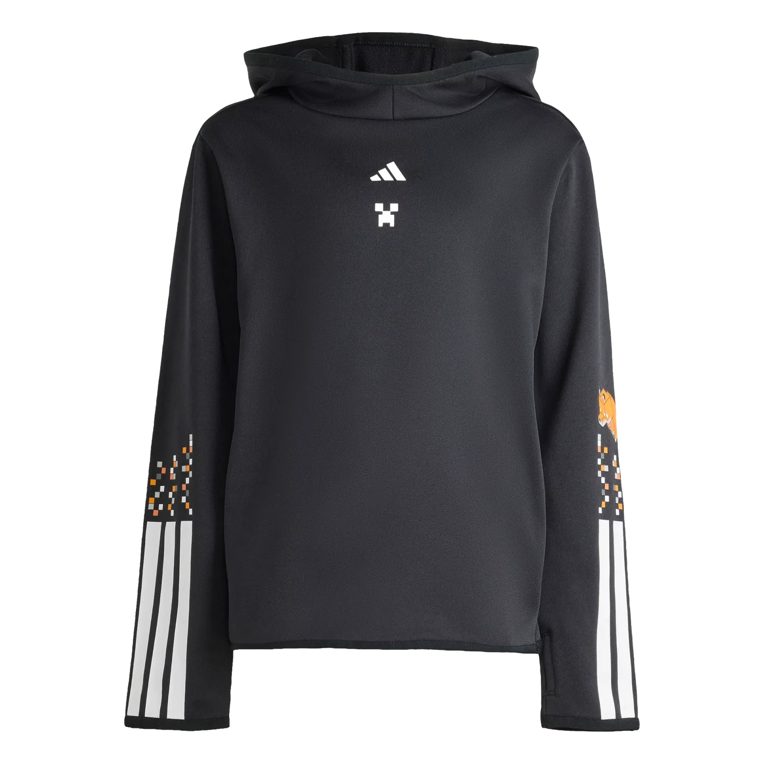 Детское спортивное худи с тремя полосками Adidas Minecraft, черный