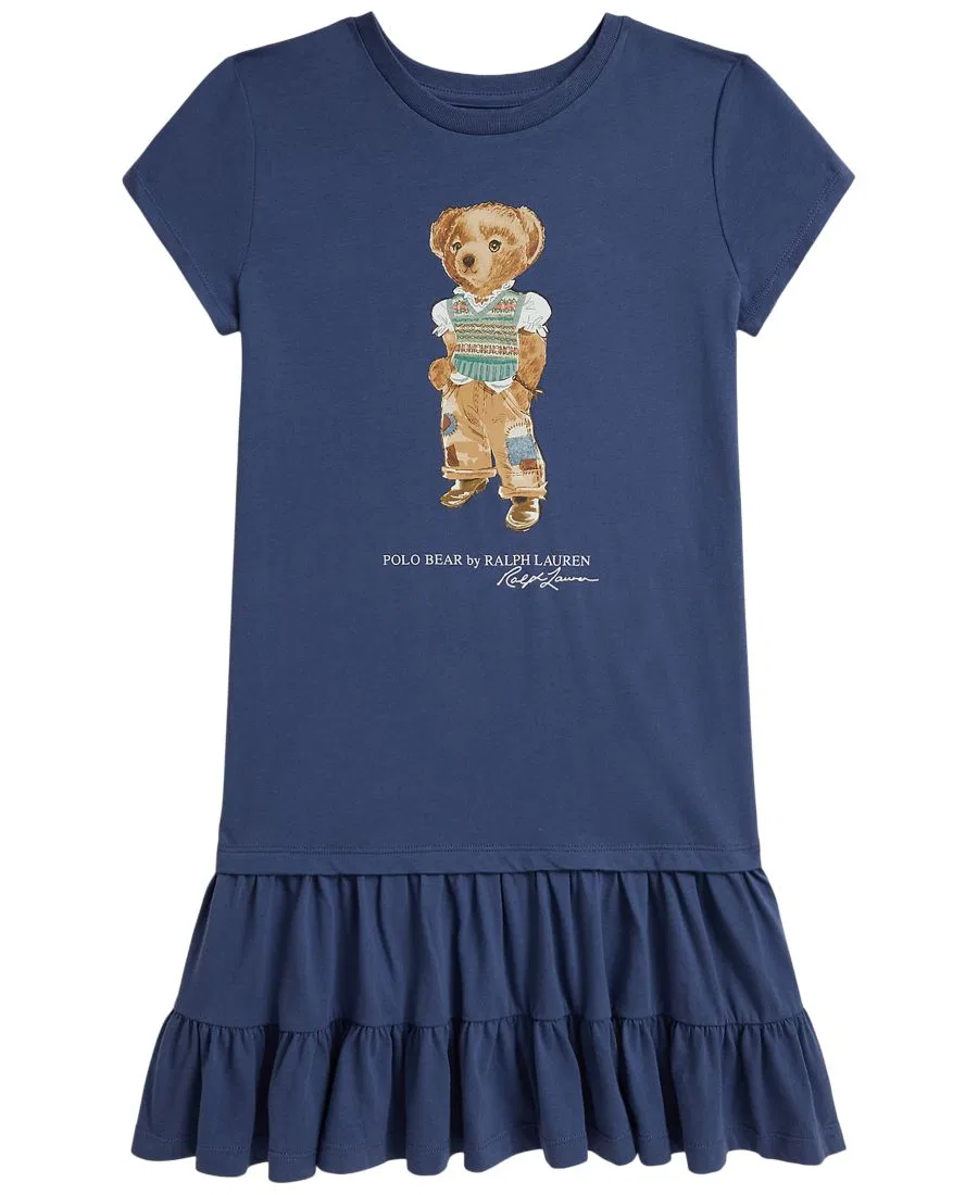 Детское трикотажное платье с короткими рукавами Polo Bear (7-16 лет) Polo Ralph Lauren