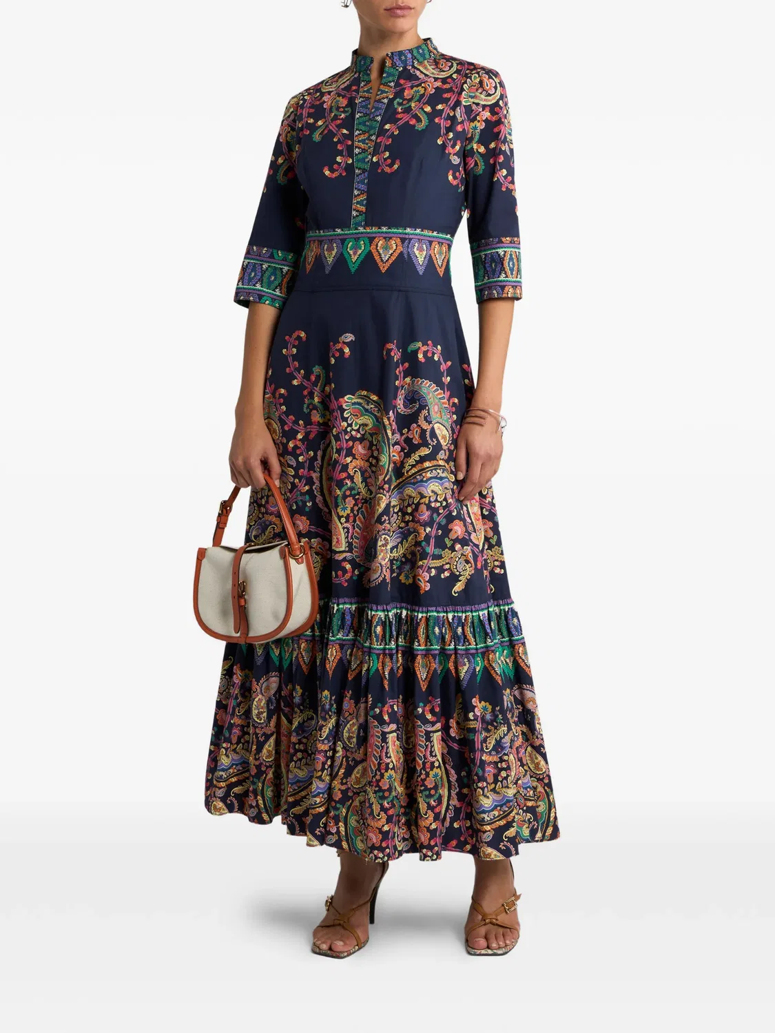 Платье с узором пейслея ETRO, синий — фото 2