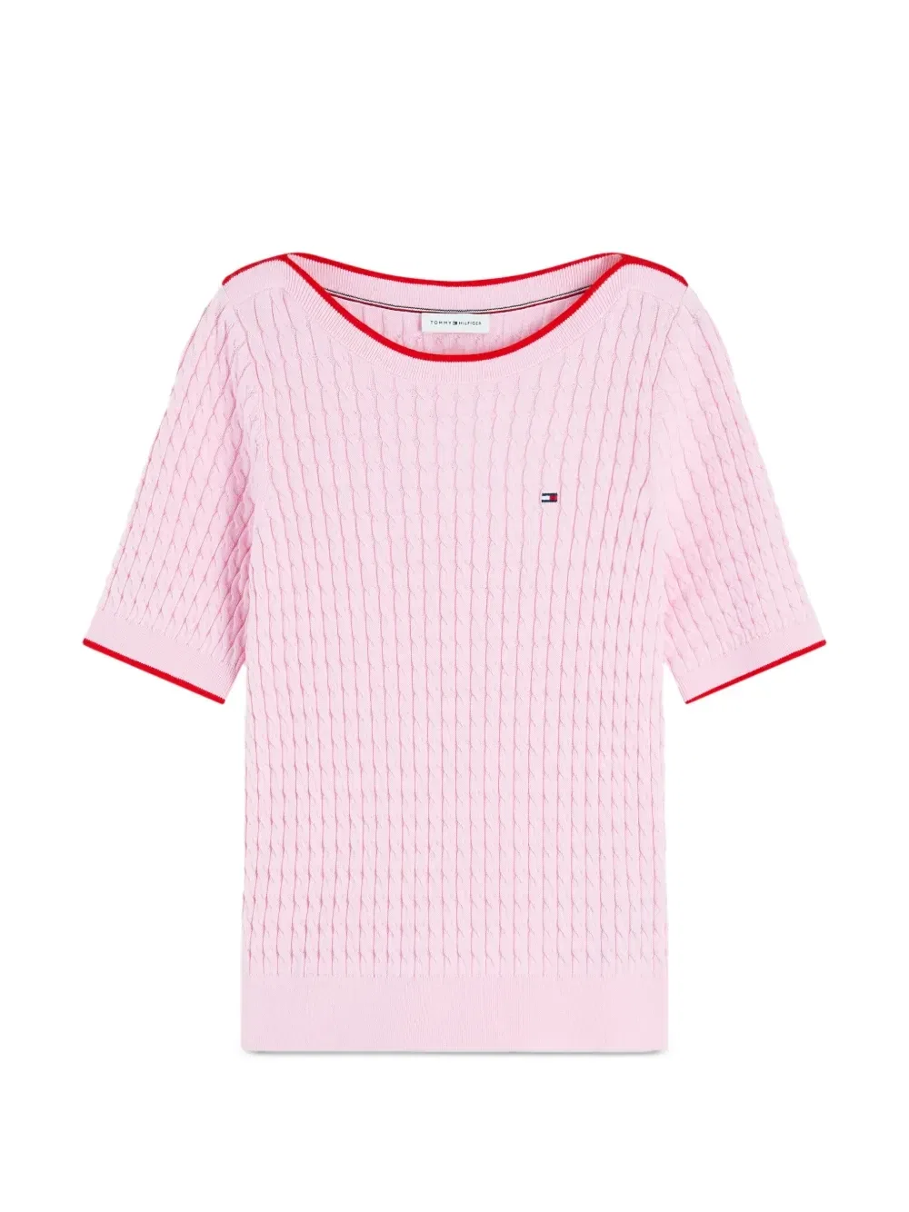Вязаный свитер с короткими рукавами Tommy Hilfiger, розовый