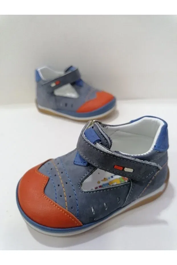 Детские ботинки для малышей с ортопедической подошвой Özgür Kids, Cyan Orange — фото 4