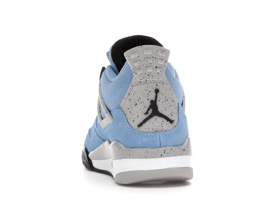 Детские кроссовки с замшевым верхом Jordan 4 Retro University Blue, University Blue/Tech Grey/White/Black — фото 4