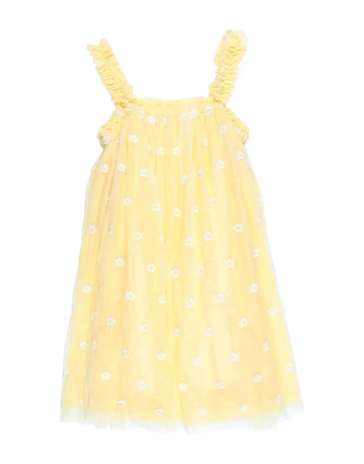Детское платье из фатина для девочек с цветочным принтом Stella Mccartney Kids, желтый