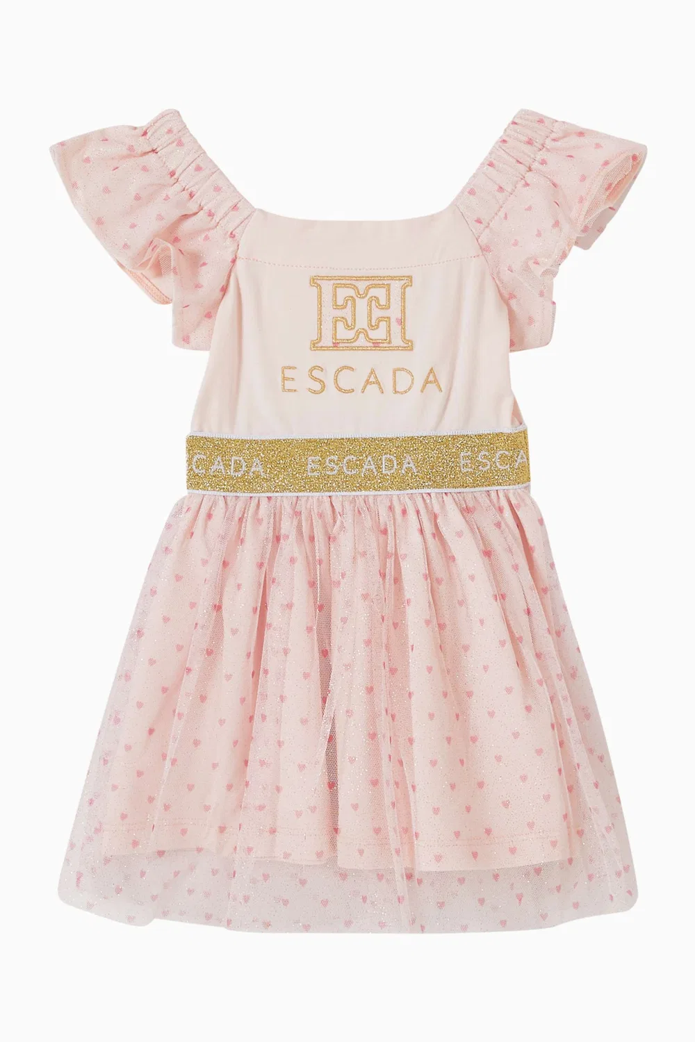 Платье с логотипом из тюля Escada