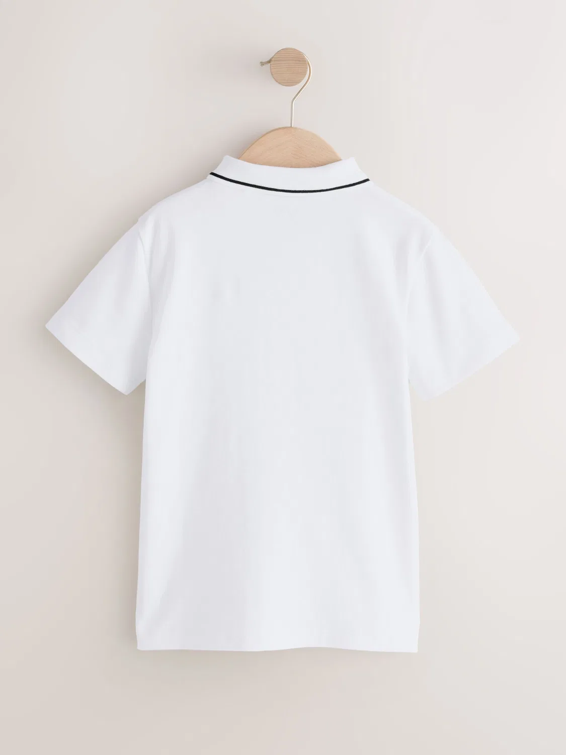 Поло с застежкой-молнией, вертикальная полоска, модель Vertical Stripe Zip Neck Next, белый/черный — фото 2