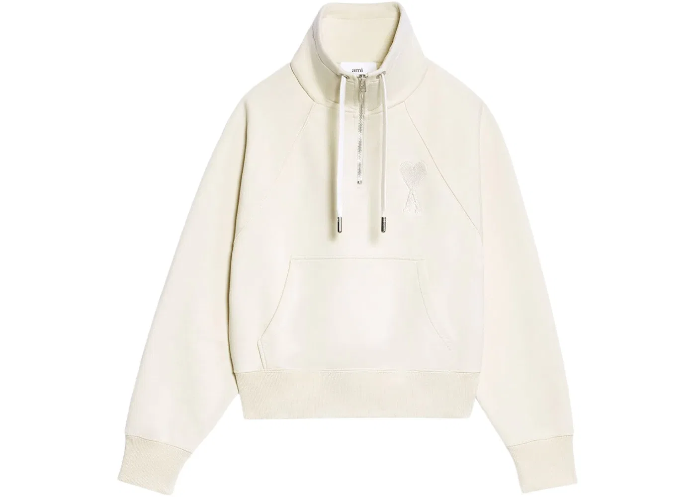 Унисекс свитшот на молнии Ami de Coeur Boxy Fit Ami Paris, Off White Off White