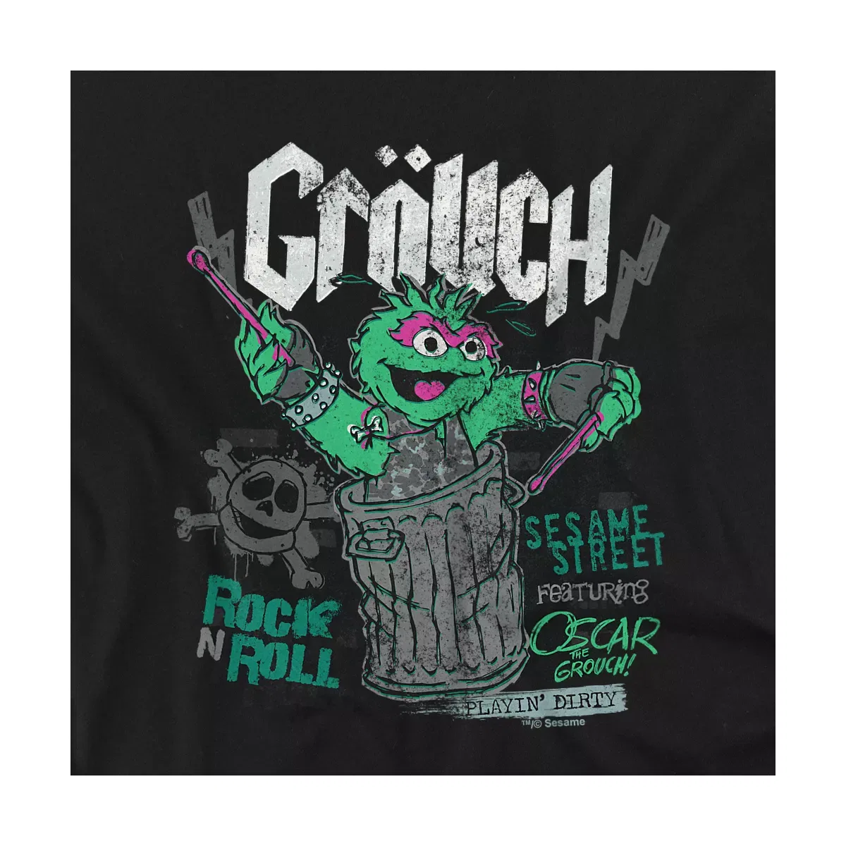 Детское боди с коротким рукавом Grouch Band Sesame Street, Black — фото 2