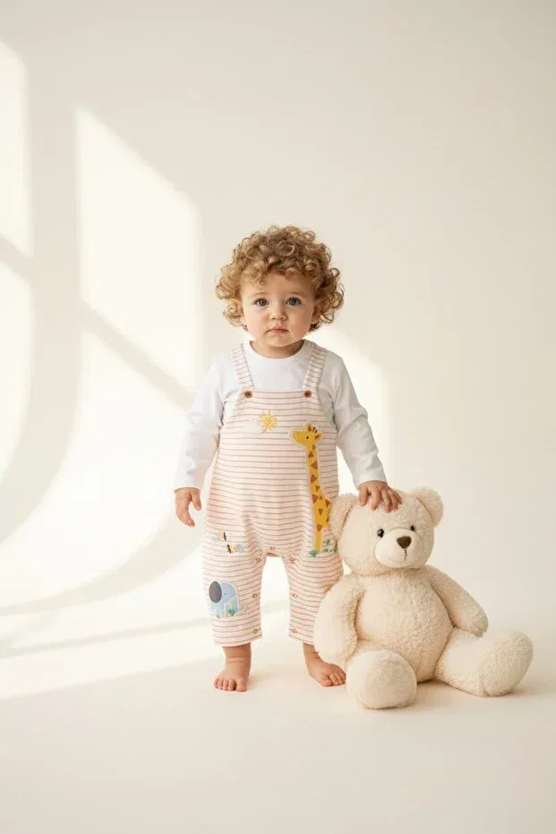 Детский комбинезон с принтом Safari Friends Overall Set The Nest Kids, Multicolor — фото 2