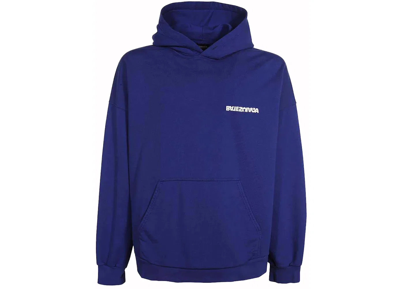 Мужской худи с принтом Balenciaga Wide Fit Logo, Blue